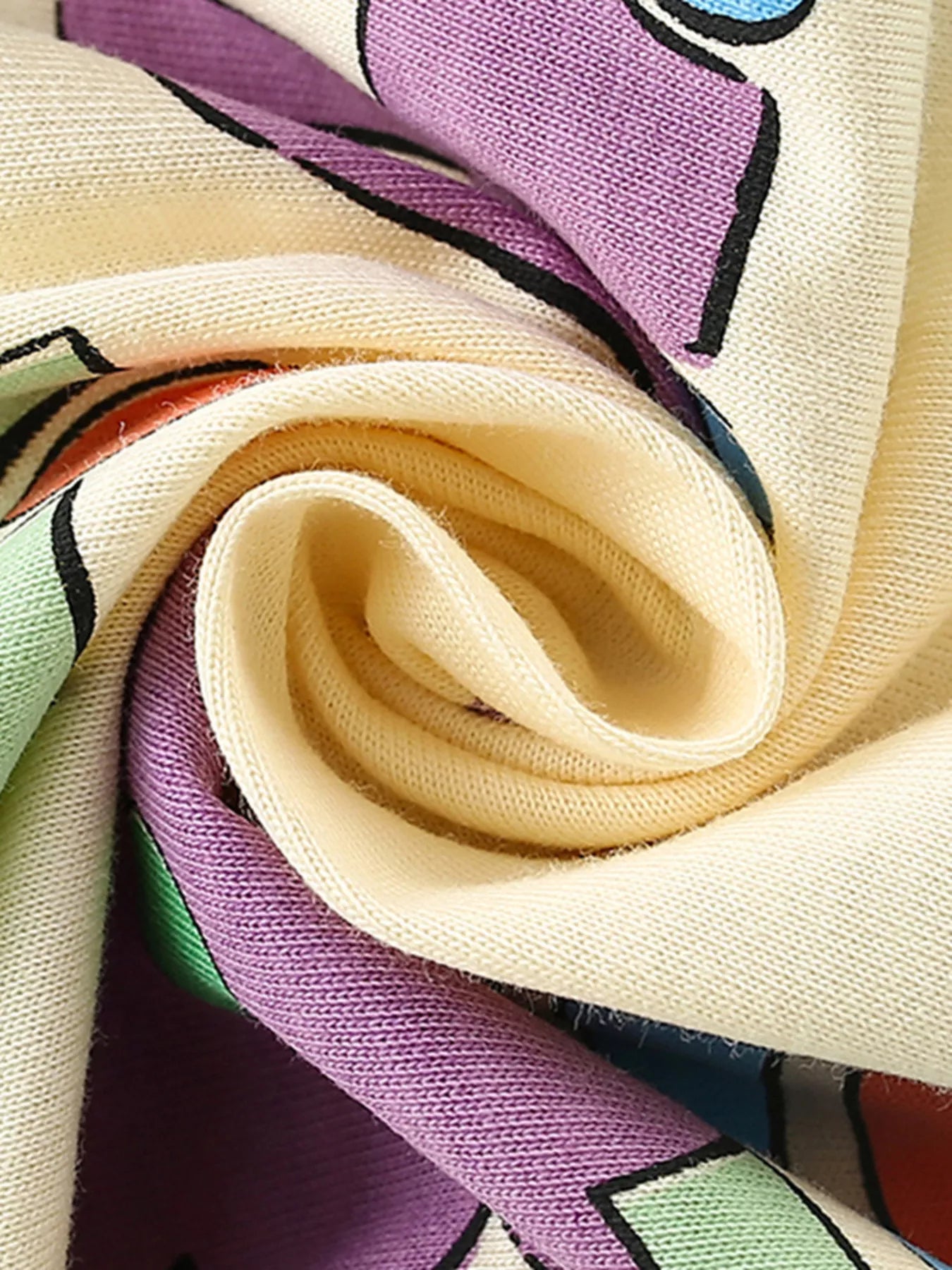 Children's Cartoon Car & Rainbow Print Short Sleeve T-Shirt