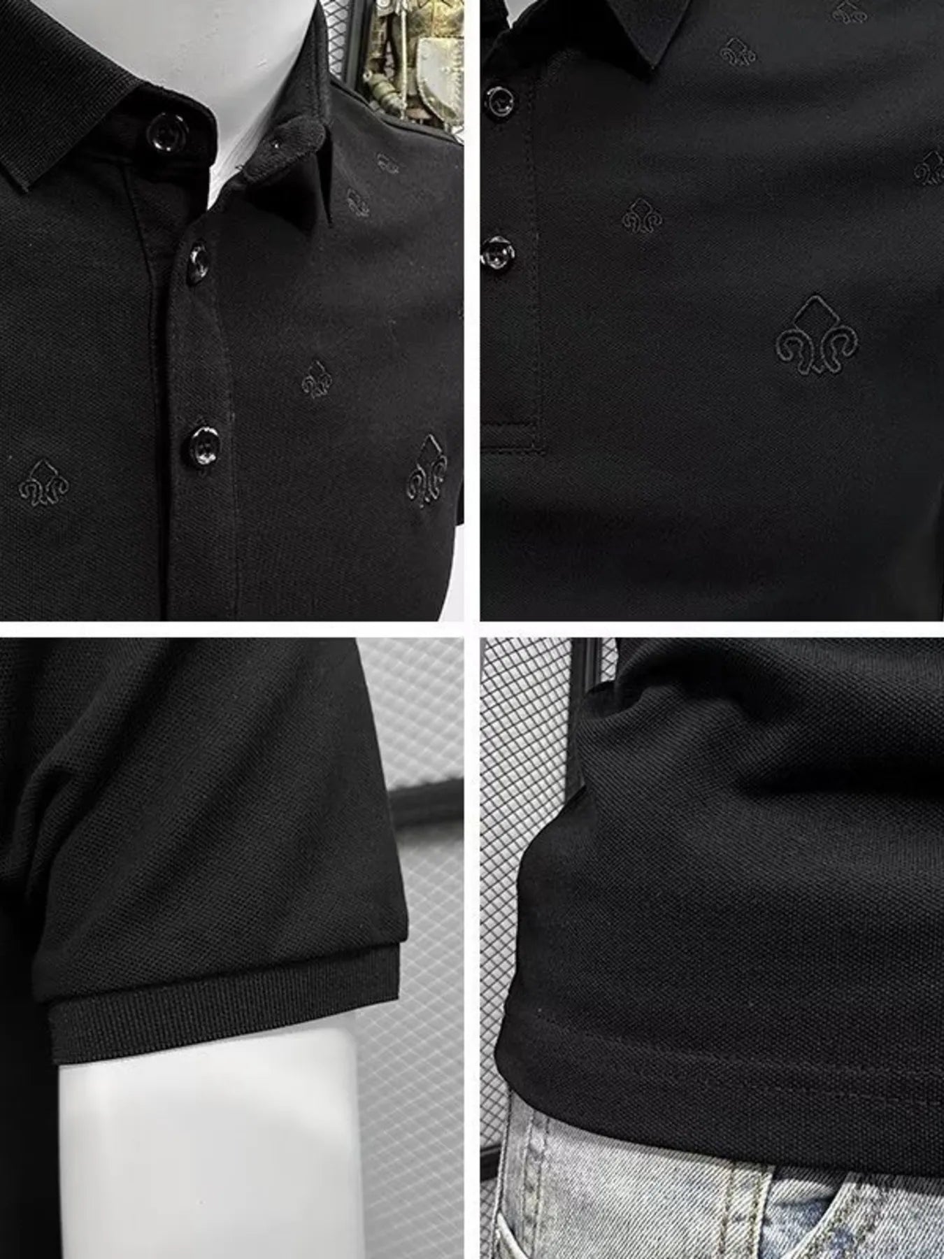 Men's Plus Size Button Detail Short Sleeve Polo