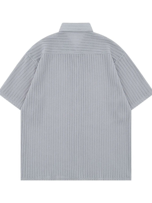 Men's Oversized Short Sleeve Textured Shirt