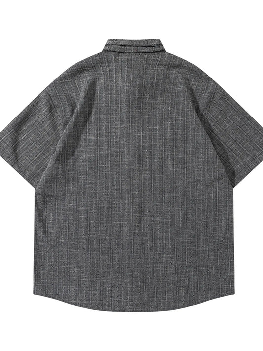 Men's Oversized Short Sleeve Shirt with Chest Pockets