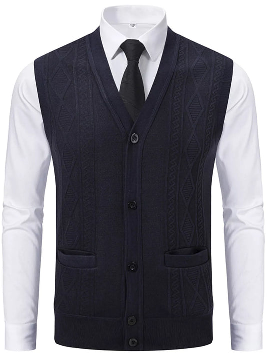 Men's Plus Size Button-Down Sweater Vest