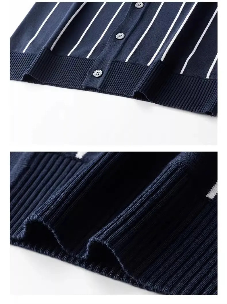 Men's Full Size Striped Button Up Top Plus Size