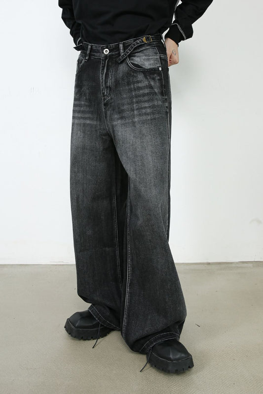 Men's Wide Leg Jeans with Pockets