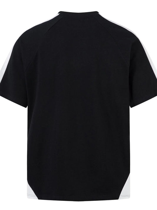 Men's Contrast Round Neck Short Sleeve T-Shirt