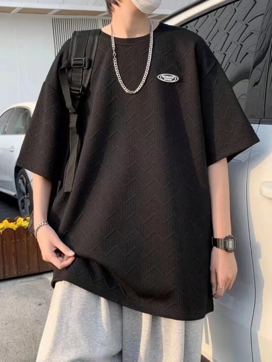 Men's Full Size Round Neck Half Sleeve T-Shirt Plus Size