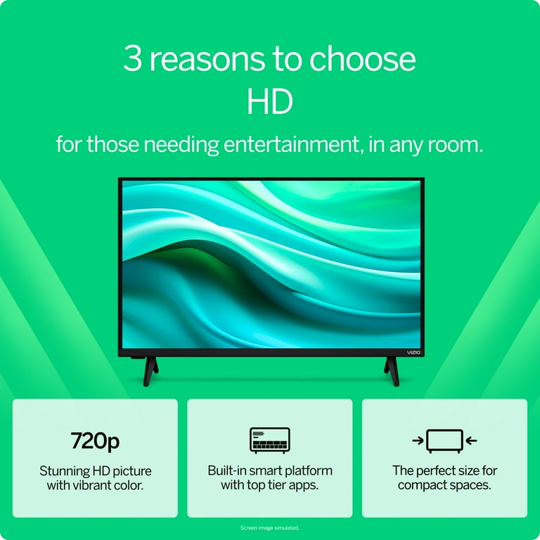 VIZIO 24" HD LED Smart TV VHD24M-08 – 720p, Wi‑Fi & Bluetooth
