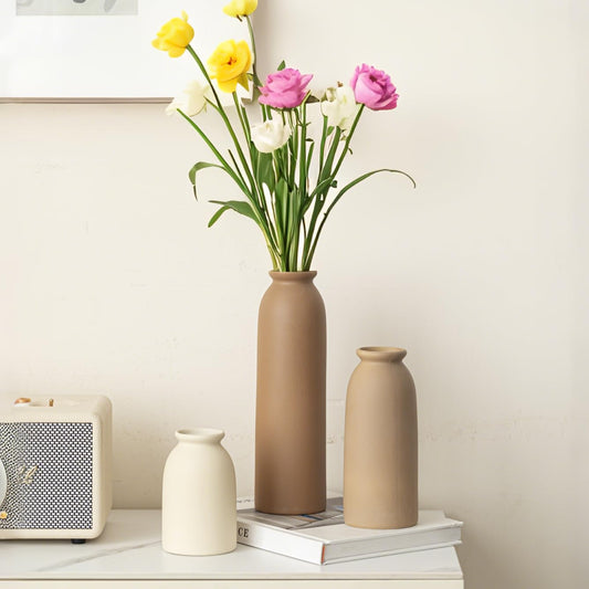 10.4 inches Tall Decorative Ceramic Vase Set, 3 Pieces,