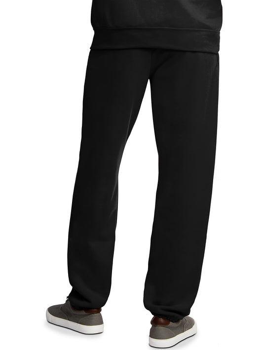 Fruit Of The Loom Mens Eversoft Fleece Elastic Bottom With Pockets, Relaxed Fit, Moisture Wicking, Breathable Sweatpants, Black, X-Large US