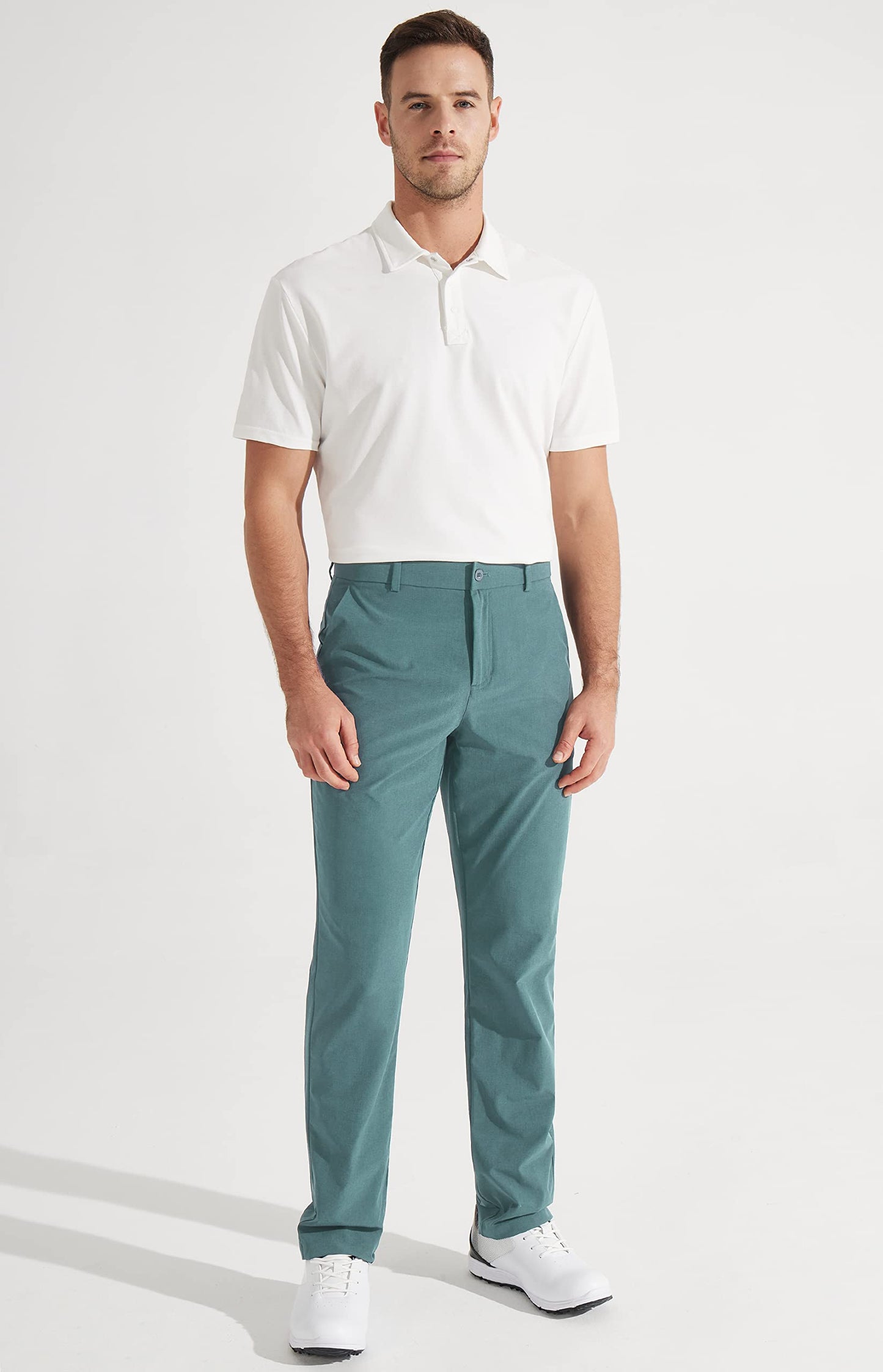 Libin Men's Golf Pants Classic Fit Stretch Work Dress Pants 32" Quick Dry Lightweight Business Casual Trousers Comfort Water Resistant, Black, 33W x 32L