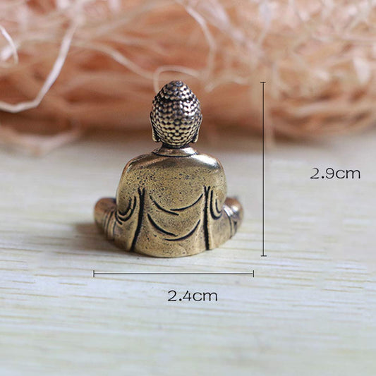 SaiDian 2 Pcs Mini Statue Brass Sakyamuni Buddha Ornaments