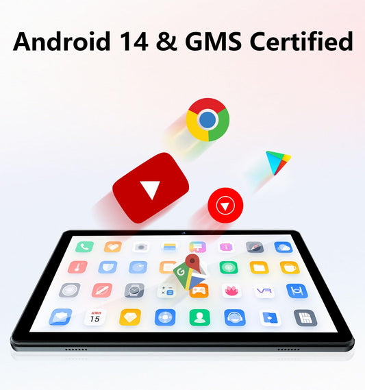 Android Tablet, 10.1 inch Android 14 Tablets 6GB RAM 64GB ROM 1TB Expand, 1280x800 IPS HD Touchscreen,6000mAh Battery, Bluetooth, Dual Camera, GMS, WiFi (Black)