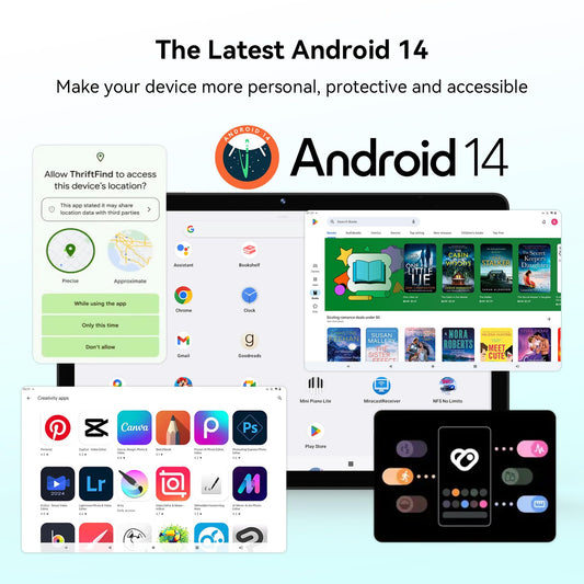 ApoloSign Tablet 11 inch, Octa-core Android 14 Tablet, 8GB RAM 128GB Storage(Expand to 1TB), Support Widevine L1, 11 inch Incell Large Screen, 7000mAh Battery, Dual Stereo Speakers, 5G WiFi, BT 5.0