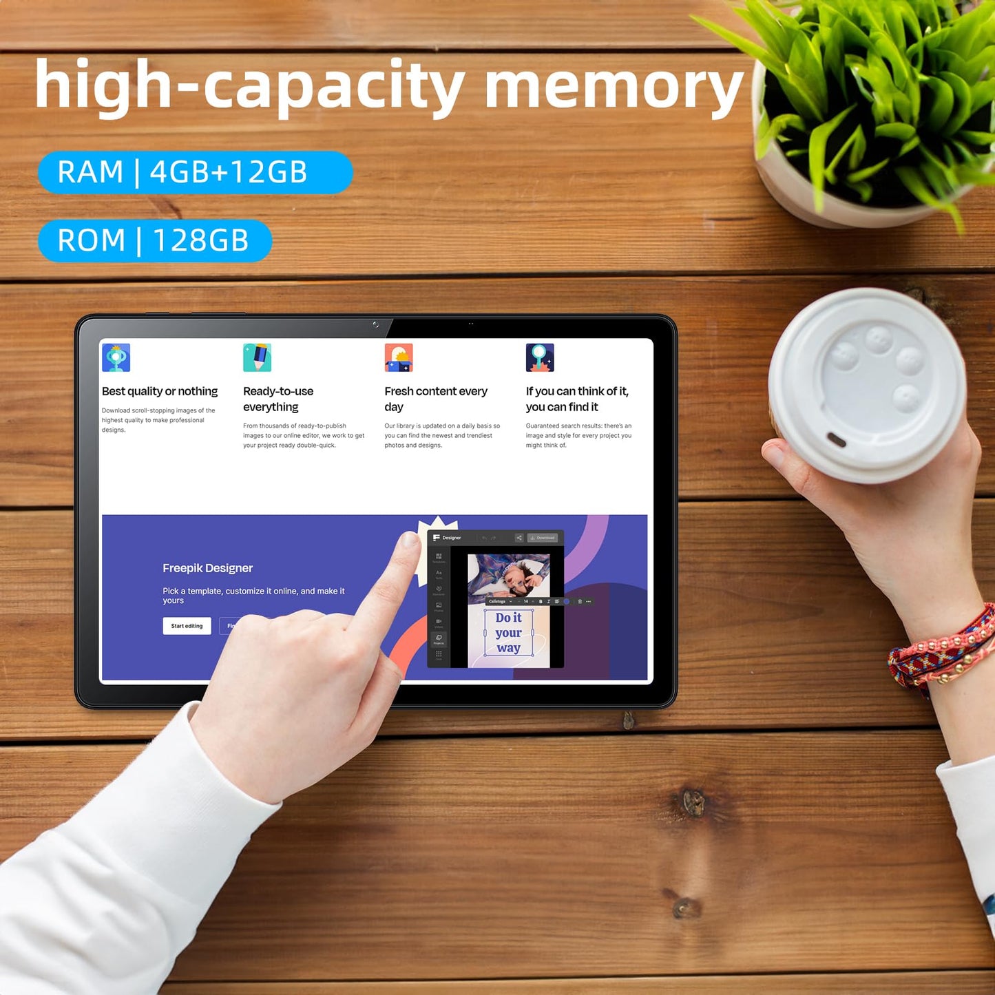 PEICHENG Tablet 11" Android 14.0 with Grey Case, RAM 16GB (4GB+12GB Expansion)+128GB ROM, 5G Wi-Fi, 8000 mAh, 5MP front/13MP Back Camera, Octa Core T606 1.6GHZ (Tablet+case)