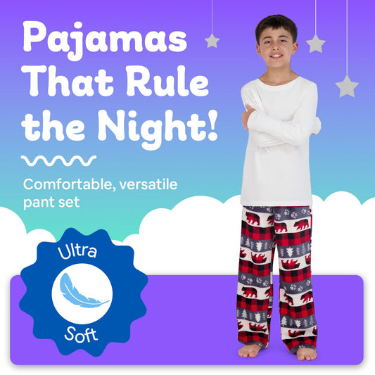 US Angels Boys Pajama Pants - 3 Pack, Boys' Sleepwear.