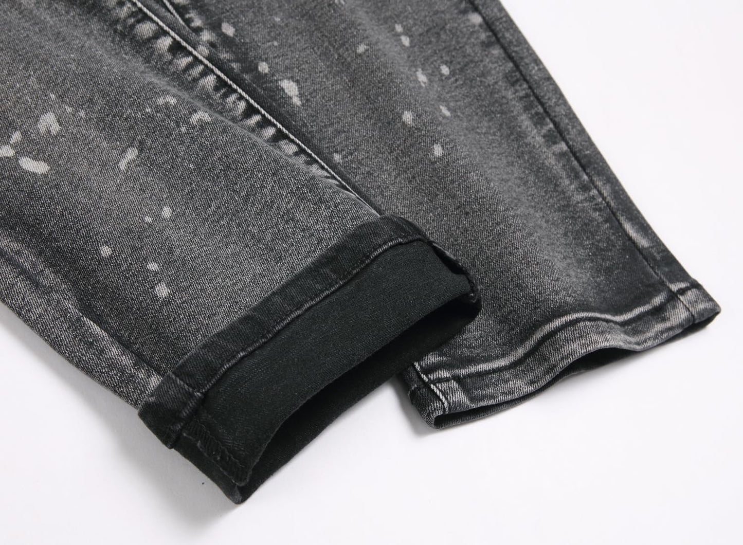 AITITIA Men's Biker Zipper Deco Washed Straight Fit Jeans (40, 002 Light Blue)