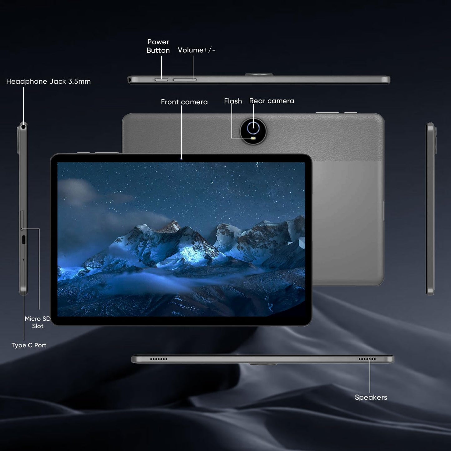 Android 14 Tablet,11 Inch Tablets with Octa Core Processor, 12GB RAM + 128GB ROM 1TB Expand, Widevine L1, 8000mAh Battery, 2.4/5Ghz Dual Band WiFi/GPS/FM Radio,5/8MP Cameras, Case Included - Blue