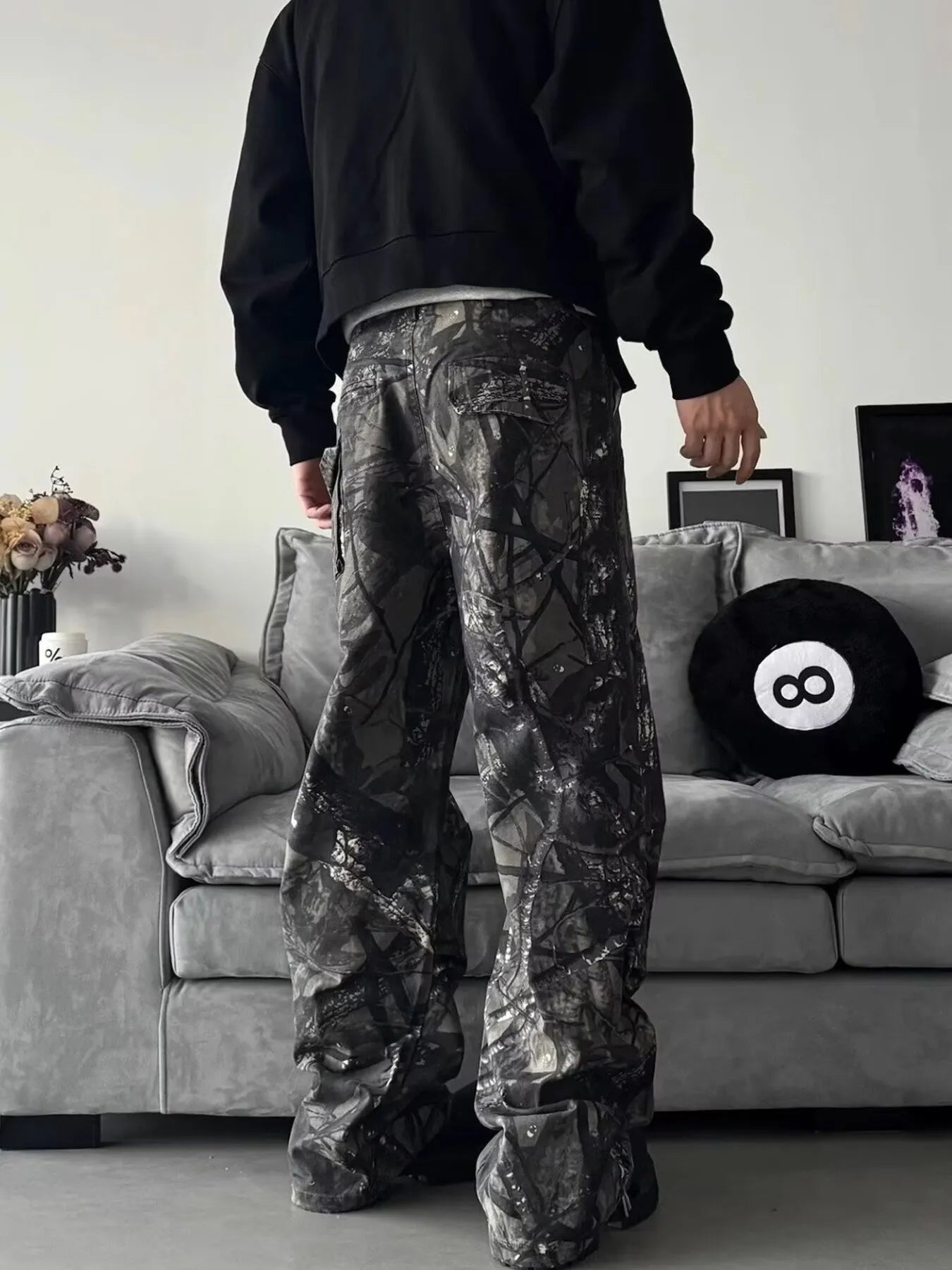 Men's Full Size Camo Print Relaxed Fit Jeans Plus Size