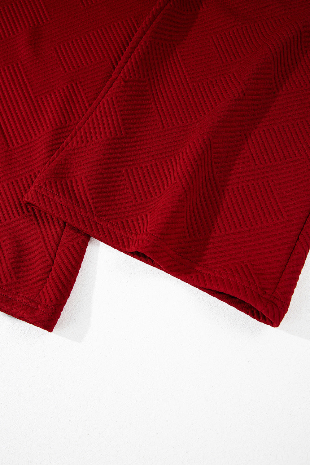 Dark Green Textured Loose Fit T Shirt and Drawstring Pants Set