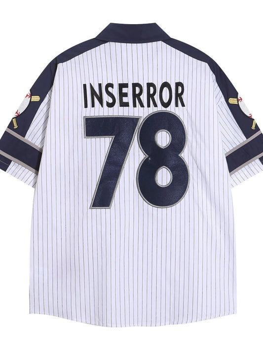 Men's Retro Baseball Style Short Sleeve Button-Up Shirt