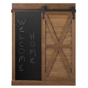 CHALKBOARD AND MIRROR WITH BARN DOOR