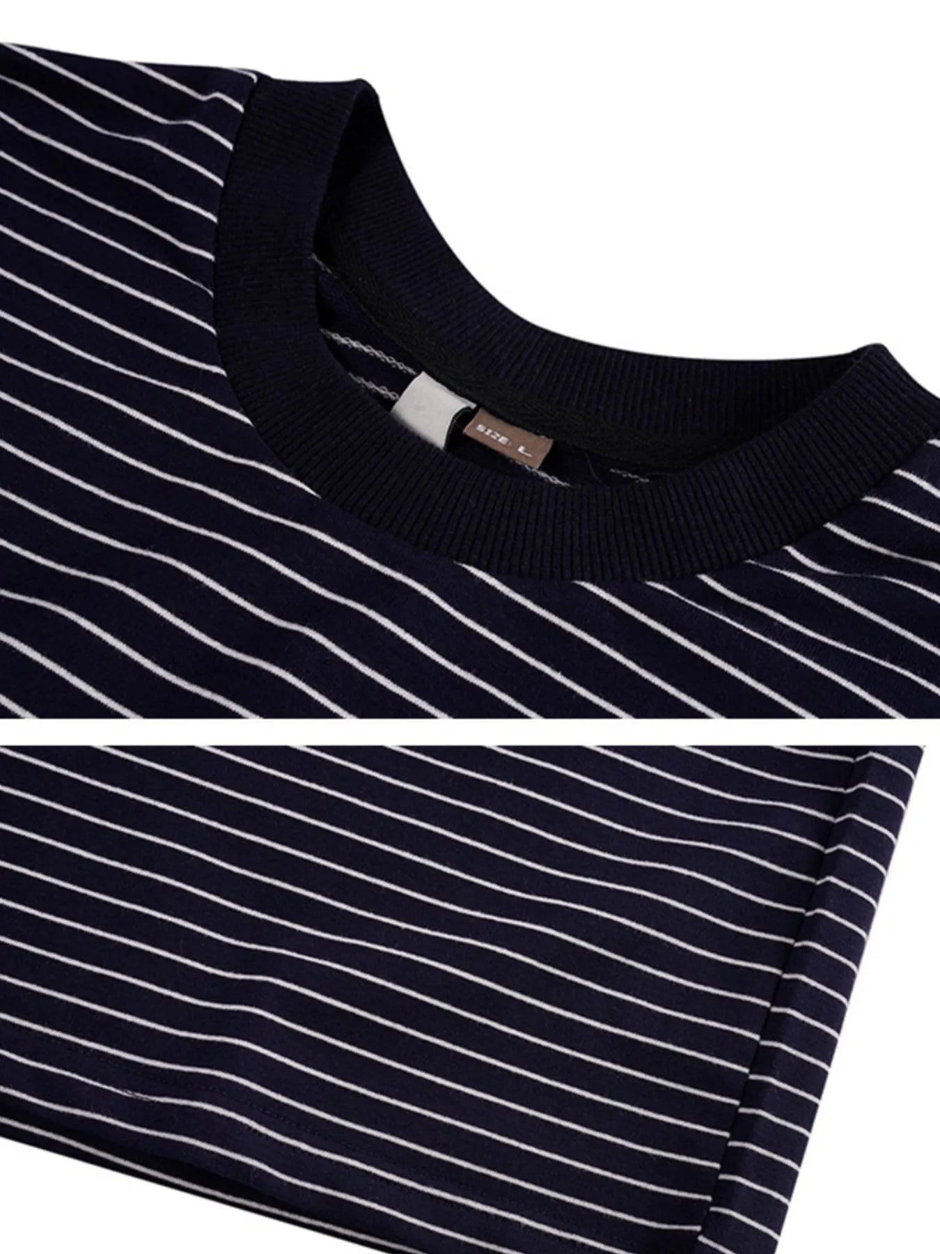 Men's Oversized Striped Long Sleeve T-Shirt