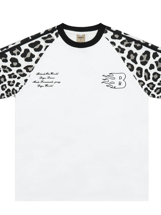 Men's Leopard Print Raglan Sleeve T-Shirt