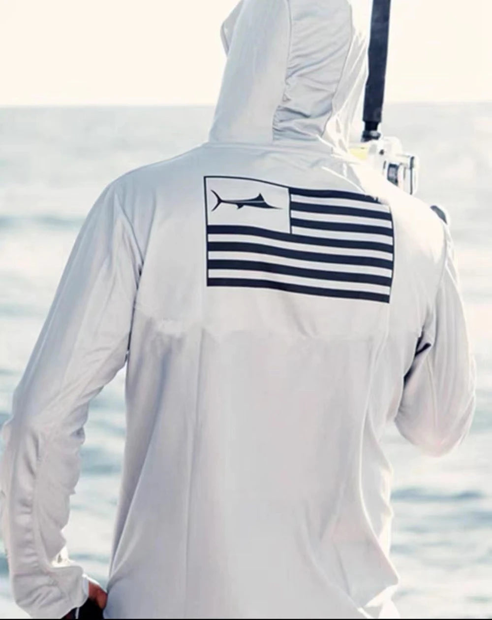USA 2025 Men's Hooded Long Sleeve Performance Fishing Shirts Jersey For Fishing UV Hoodies Clothing Camiseta De Pesca Tops