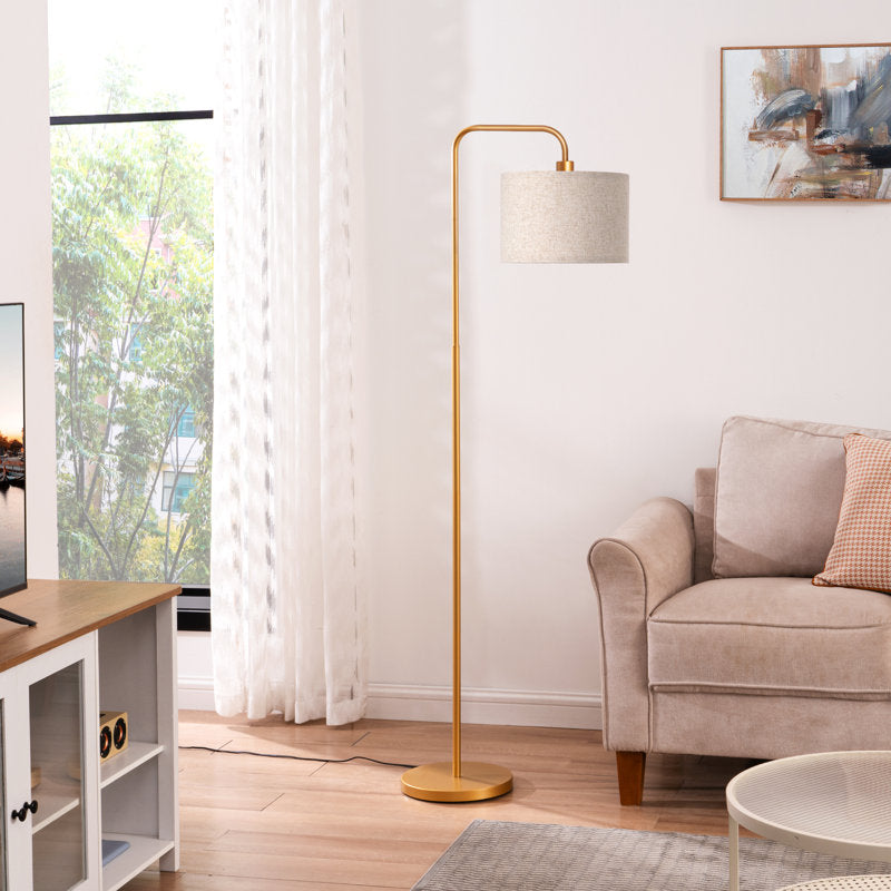 Willa Arlo™ Interiors Ellingsworth Arched Floor Lamp Gold Finish