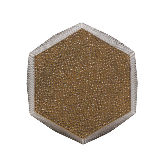 Kelston Mills Hammered Iron Geometric Side Table – Modern Bronze Accent