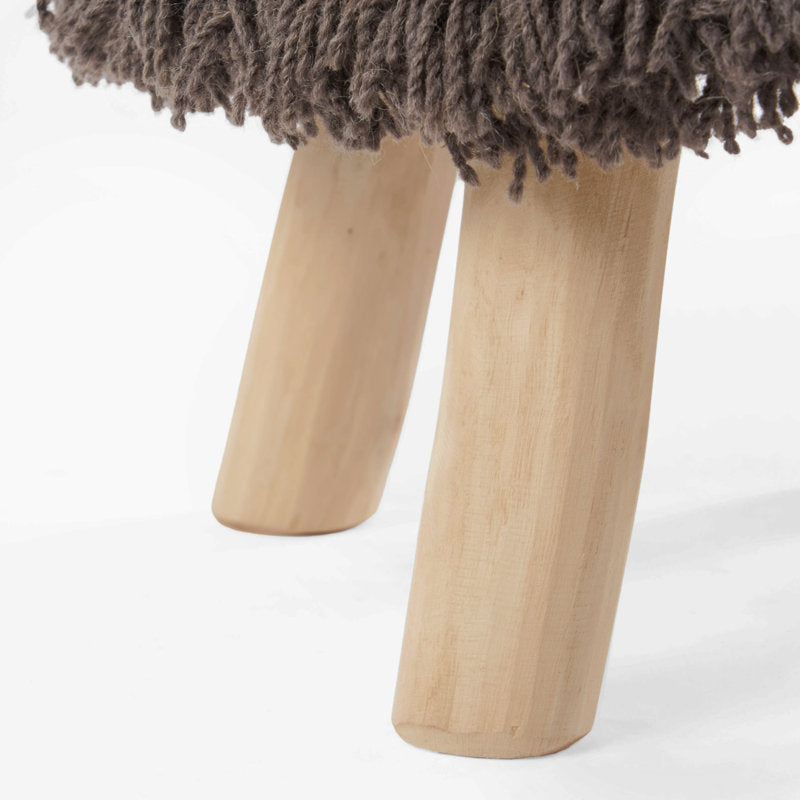 Colorful Boho Handcrafted Wool Cotton 16x16 Accent Stool