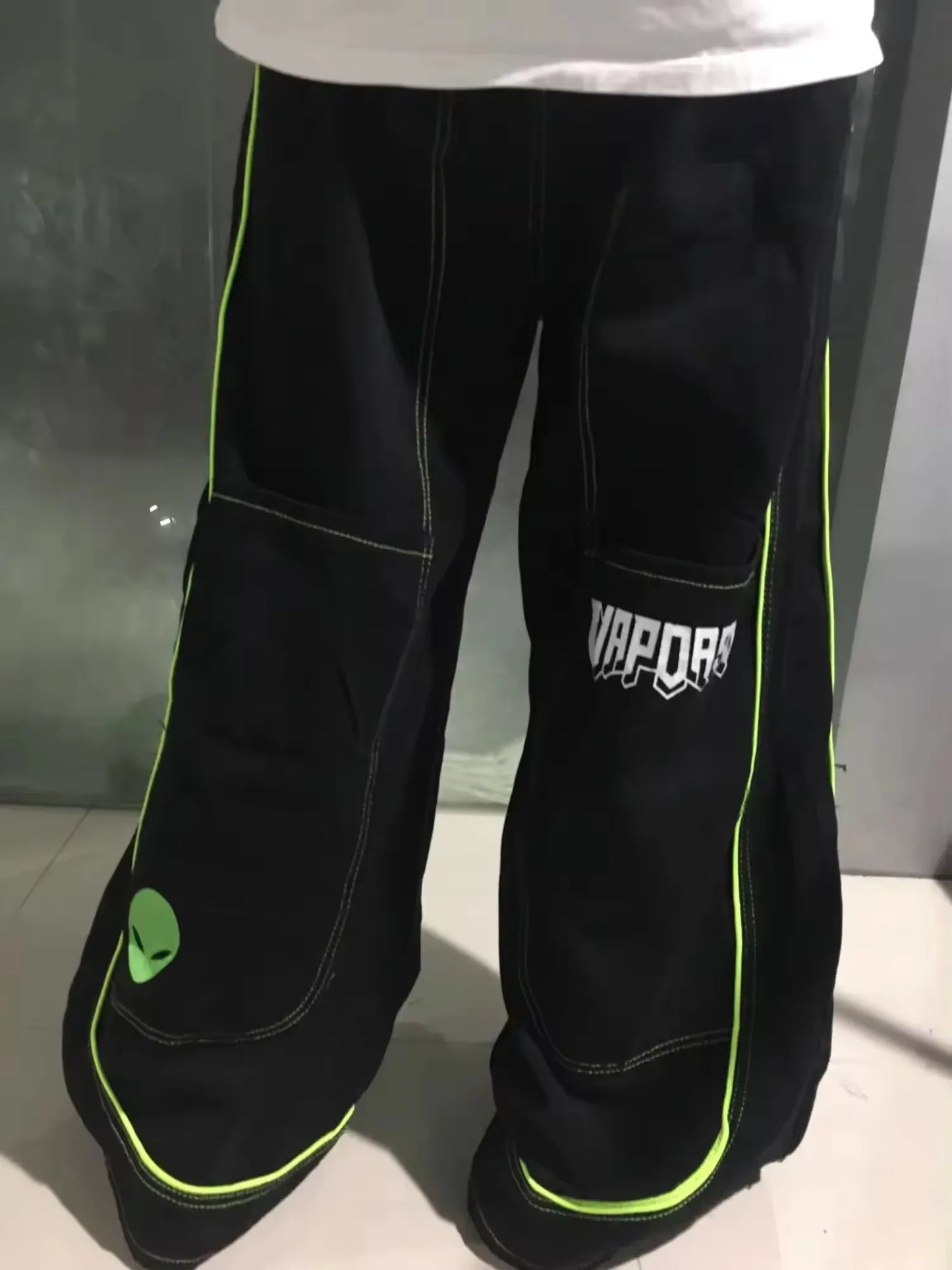 Jeans Spring and Autumn European and American wide-leg loose alien pattern trousers