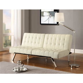 Splitback Multi-Position Futon Sofa Sleeper in Vanilla