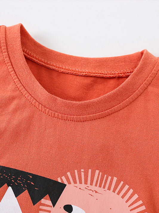 Children's Happy Day Graphic Round Neck T-Shirt