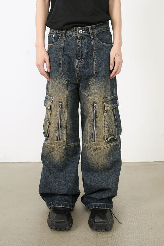 Men's Wide Leg Cargo Jeans