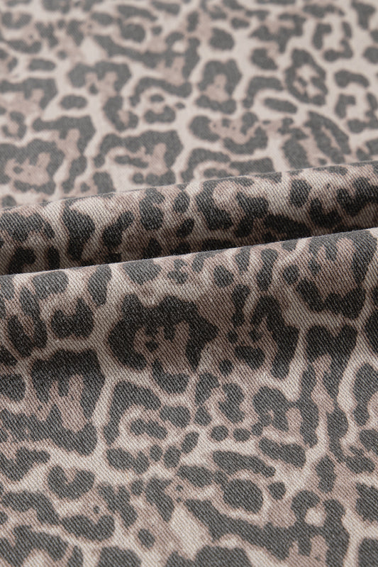 Leopard print fabric with a close-up view