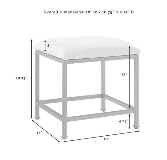 Eiffe Metal Accent Stool Gold Finish