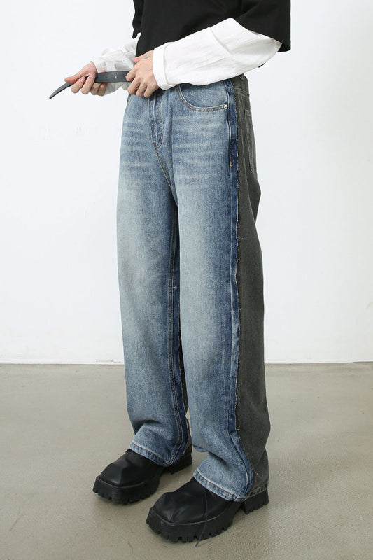 Men's Contrast Loose Fit Jeans