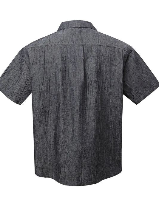 Men's Buttone Down Short Sleeve Striped Shirt