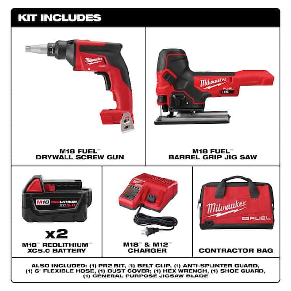 Milwaukee M18 FUEL 18V Drywall Screw Gun Kit