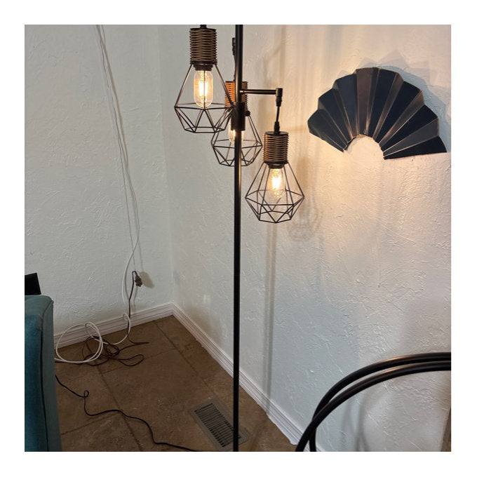 Crevan 65" Dimmable Rattan Tree Floor Lamp with 3 Bulbs