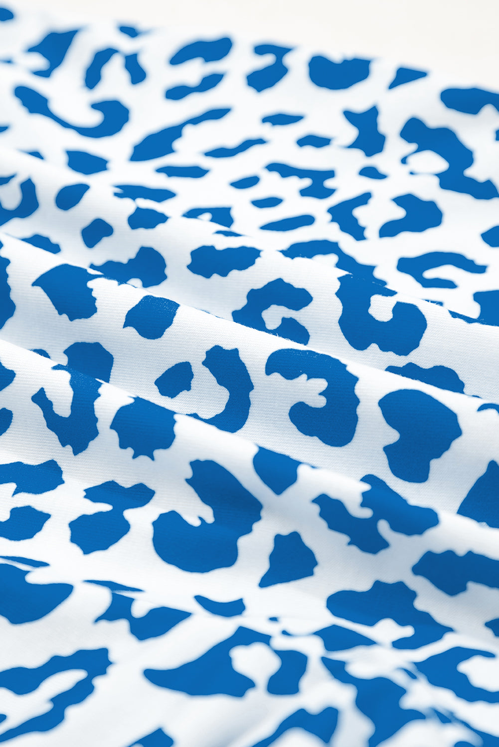 White Leopard Elastic Waist Lace up Contrast Trim Casual Shorts