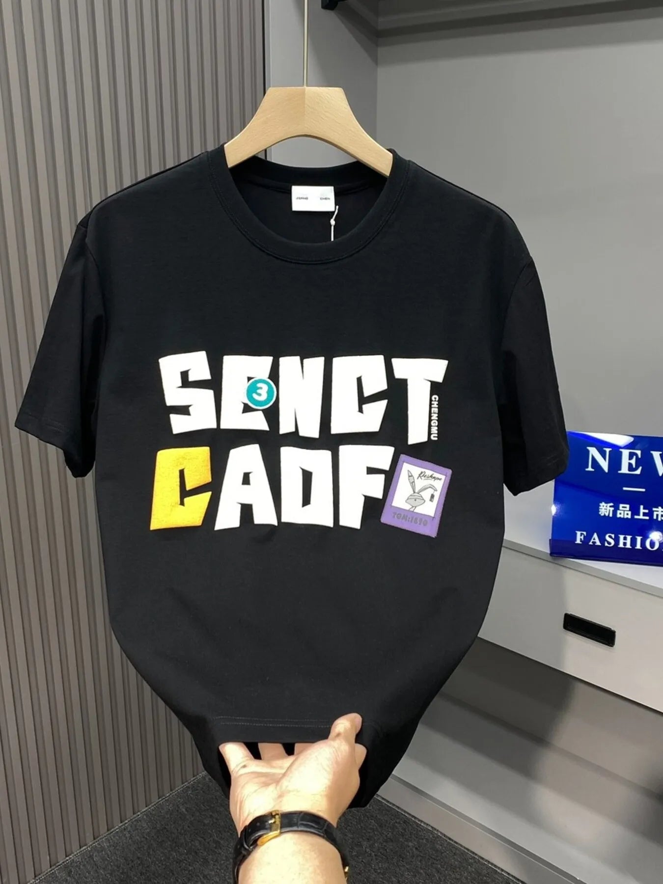 Men's Plus Size Letter Graphic Round Neck Short Sleeve T-Shirt