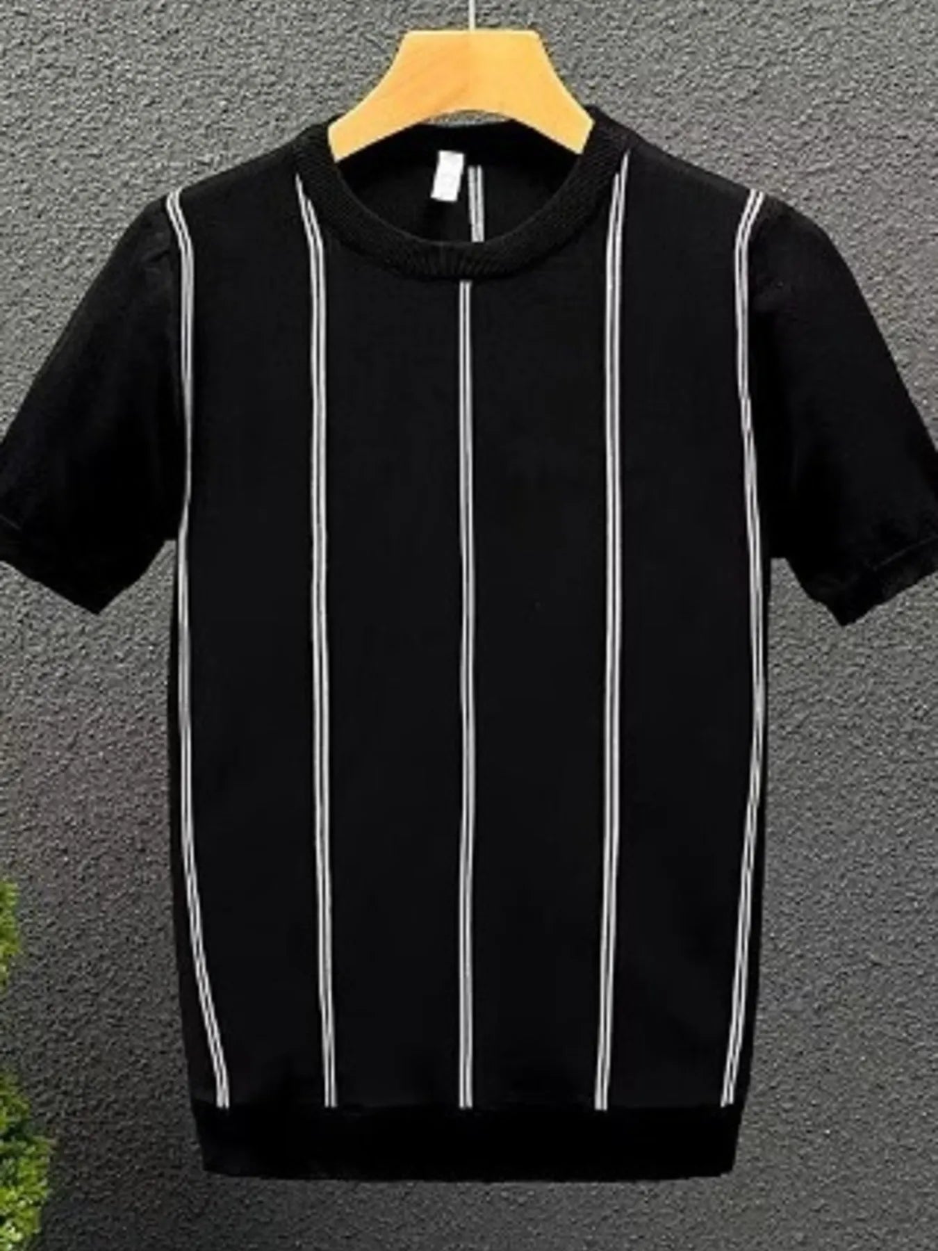 Men's Full Size Striped Short Sleeve T-Shirt Plus Size