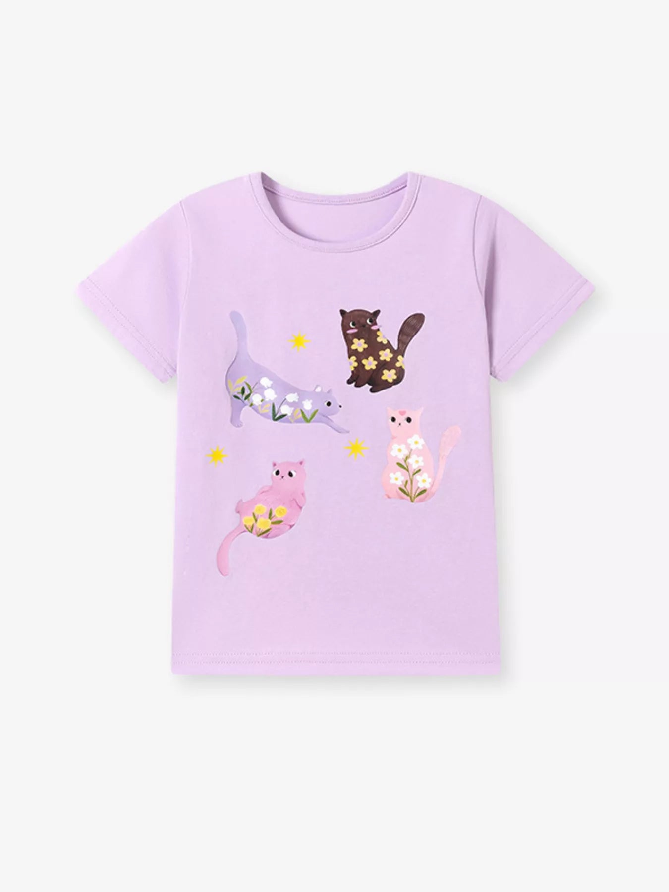 Children's Cartoon Cat Rainbow Graphic Tee