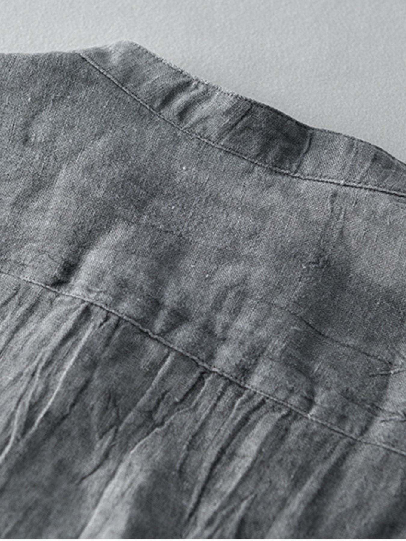 Men’s Casual Linen Three-Quarter Sleeve Shirt