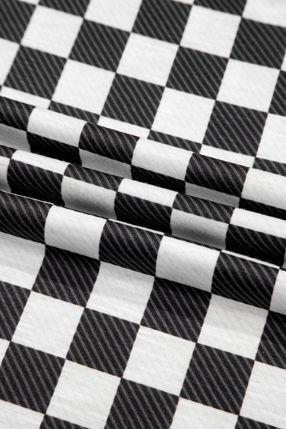 Brown Checkerboard T Shirt and High Waist Skort Set 