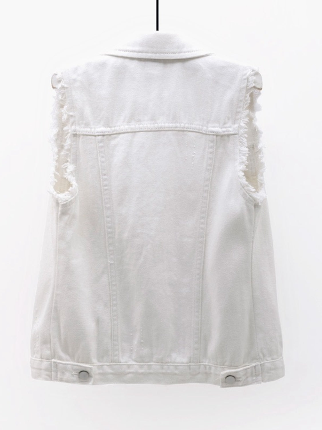 Side Button Slit Denim Jacket with Pockets