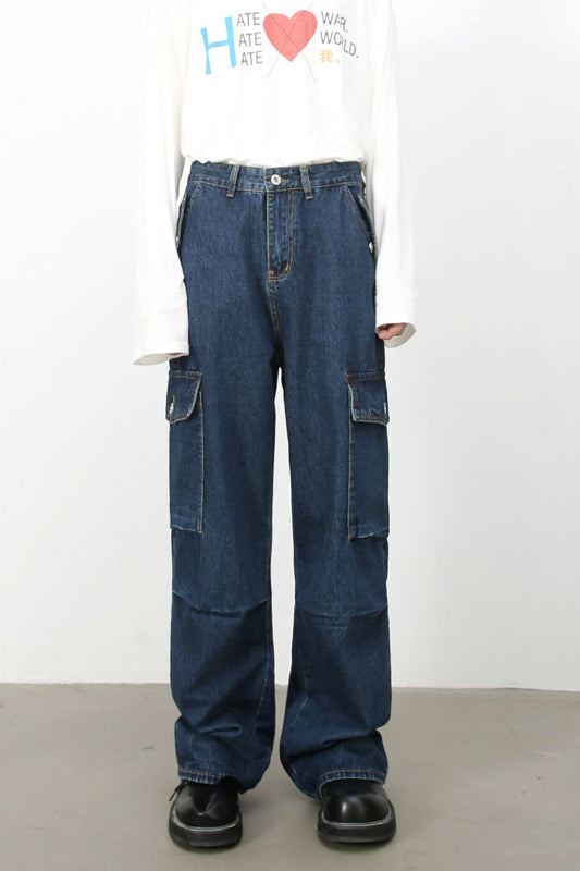 Men's Baggy Jeans with Cargo Pockets