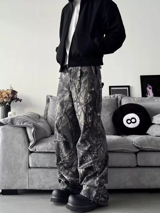 Men's Full Size Camo Print Relaxed Fit Jeans Plus Size