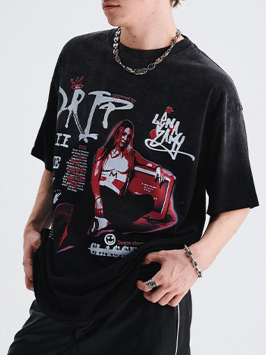 Men's Graphic Short Sleeve Vintage Wash T-Shirt